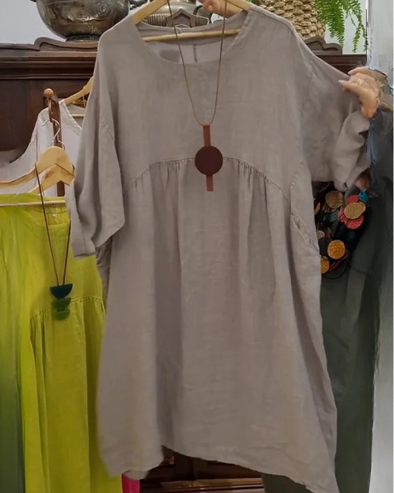 MANDIRA | Vestido de algodón y lino - Van Moreau Utrecht