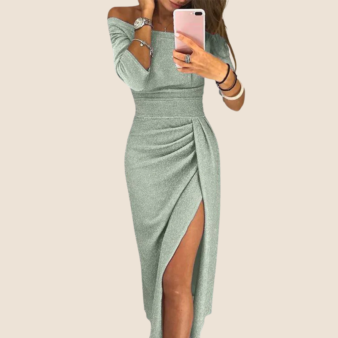 Marina | Elegante vestido maxi con cuello halter y corte fluido - Van Moreau Utrecht