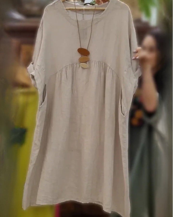 MANDIRA | Vestido de algodón y lino - Van Moreau Utrecht