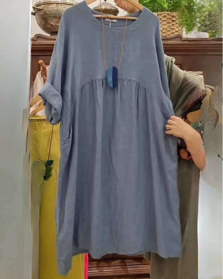 MANDIRA | Vestido de algodón y lino - Van Moreau Utrecht