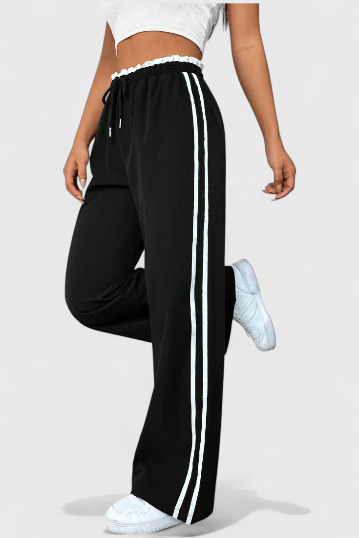 Alanys Pantalón Deportivo de Pierna Ancha con Detalle Lateral - Van Moreau Utrecht