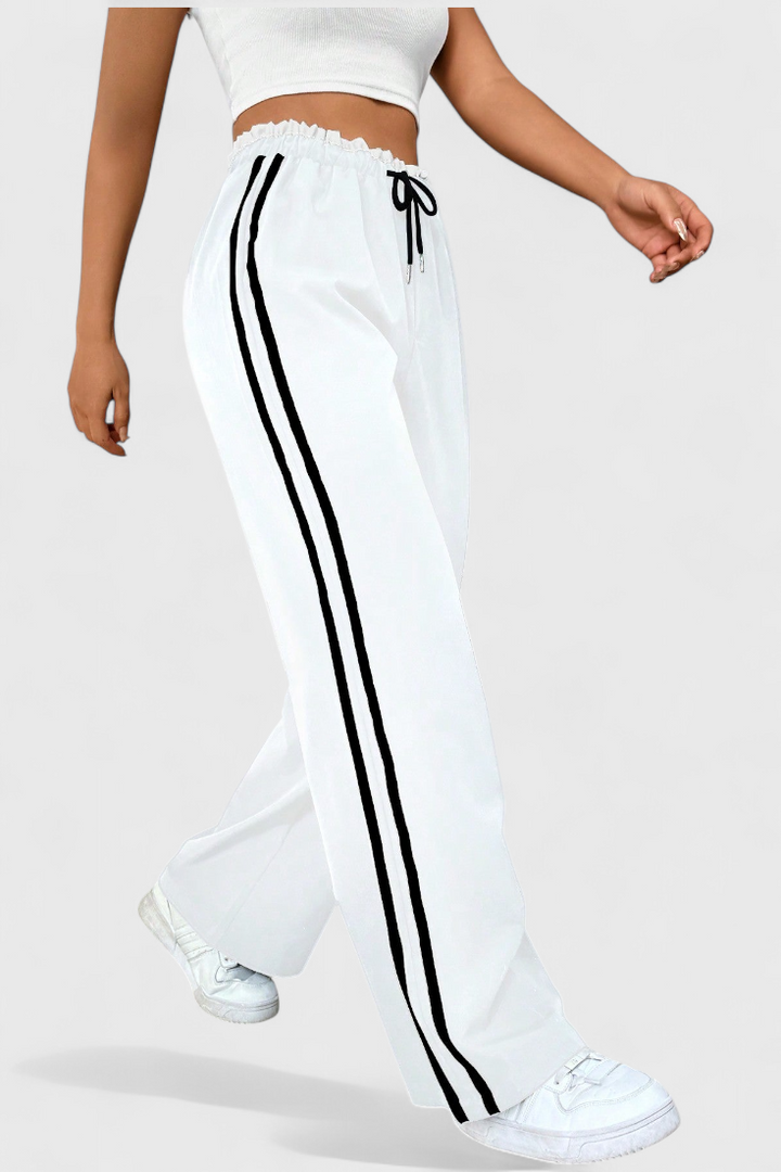 Alanys Pantalón Deportivo de Pierna Ancha con Detalle Lateral - Van Moreau Utrecht