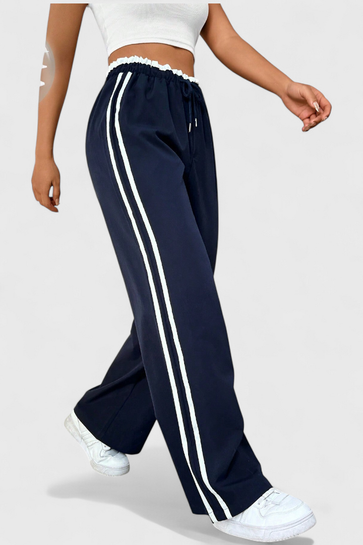 Alanys Pantalón Deportivo de Pierna Ancha con Detalle Lateral - Van Moreau Utrecht