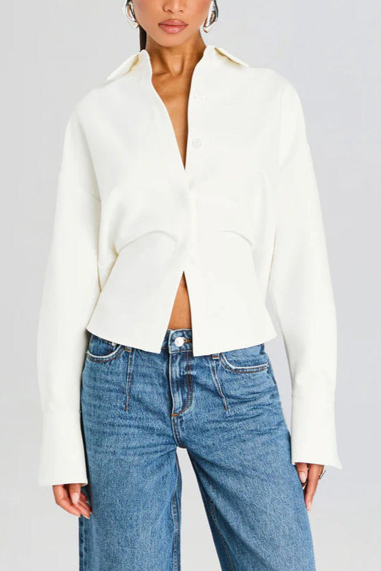 Grace Camisa de Botones Draped - Van Moreau Utrecht