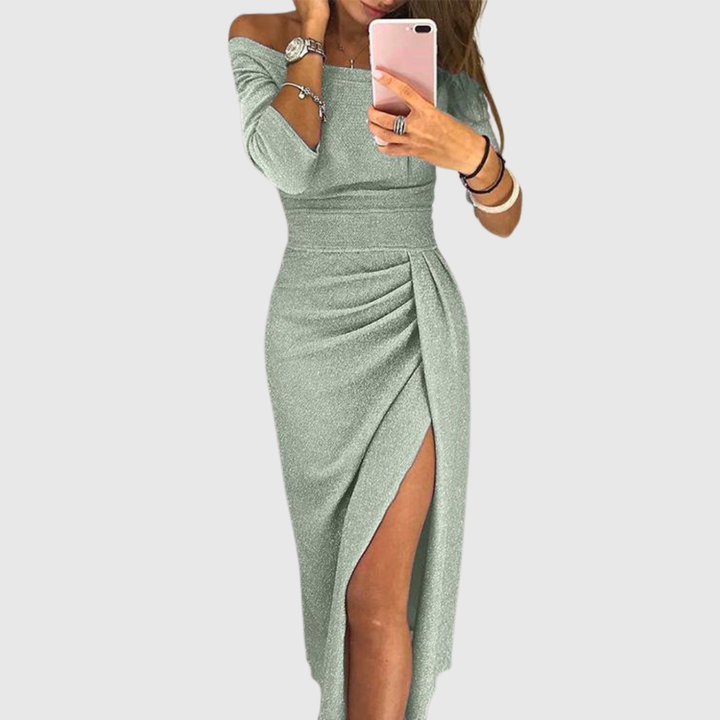 Marina | Elegante vestido maxi con cuello halter y corte fluido - Van Moreau Utrecht