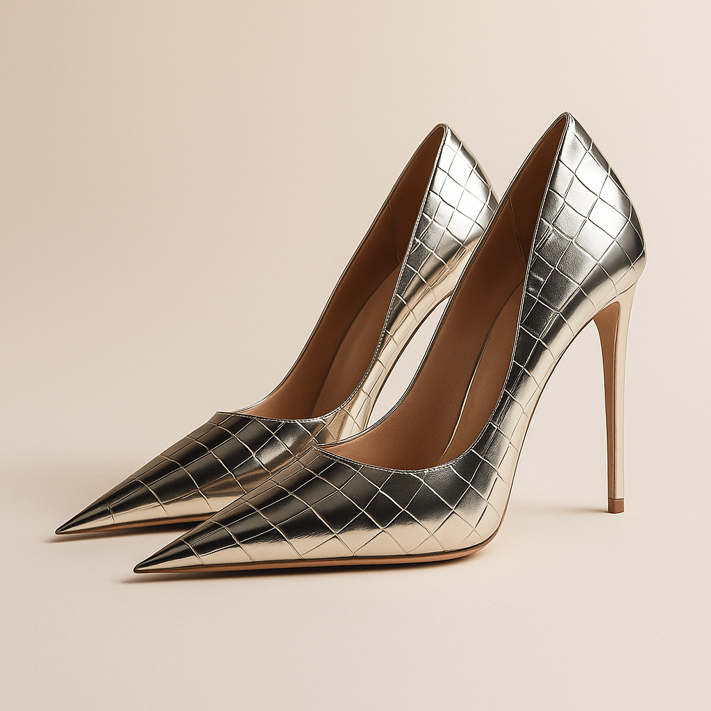 Noir Éclat™ – Tacones de Cocodrilo Esculpidos - Van Moreau Utrecht