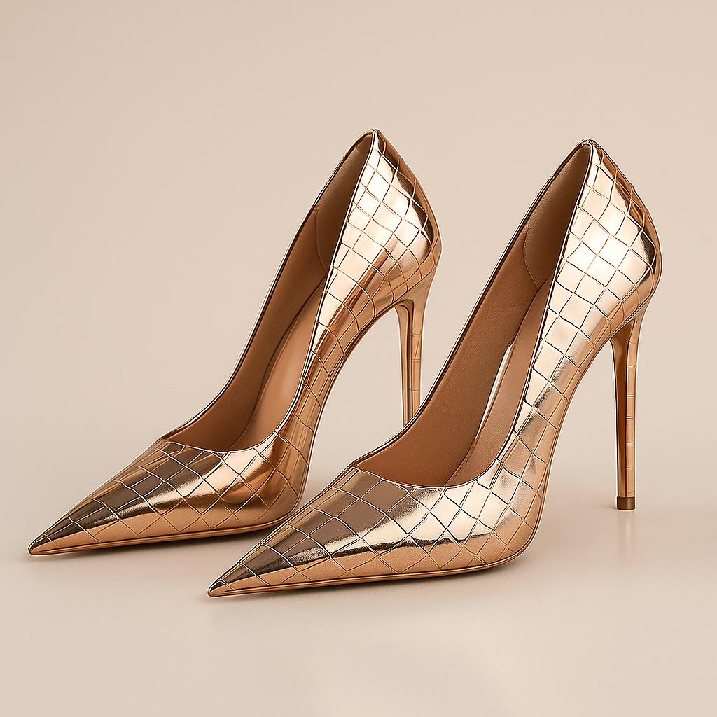 Noir Éclat™ – Tacones de Cocodrilo Esculpidos - Van Moreau Utrecht