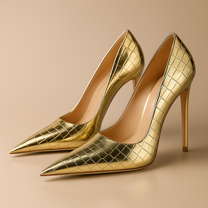 Noir Éclat™ – Tacones de Cocodrilo Esculpidos - Van Moreau Utrecht