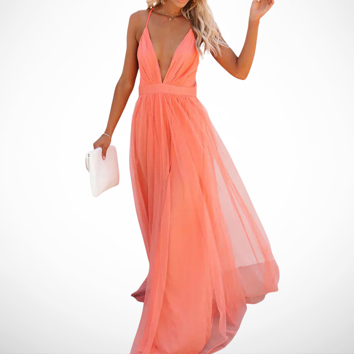 DELACROIX | Robe Maxi Lumière Corail - Van Moreau Utrecht