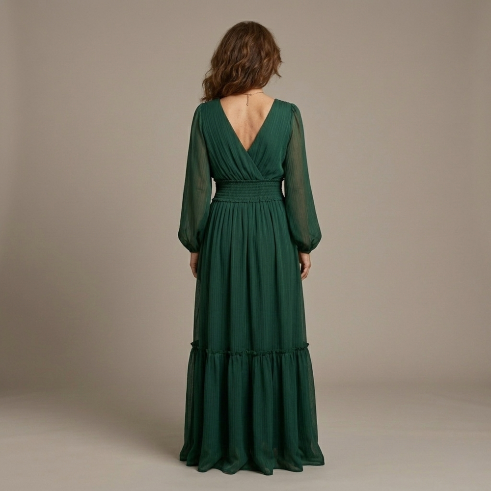 María - Vestido de chiffon con escote en V - Van Moreau Utrecht