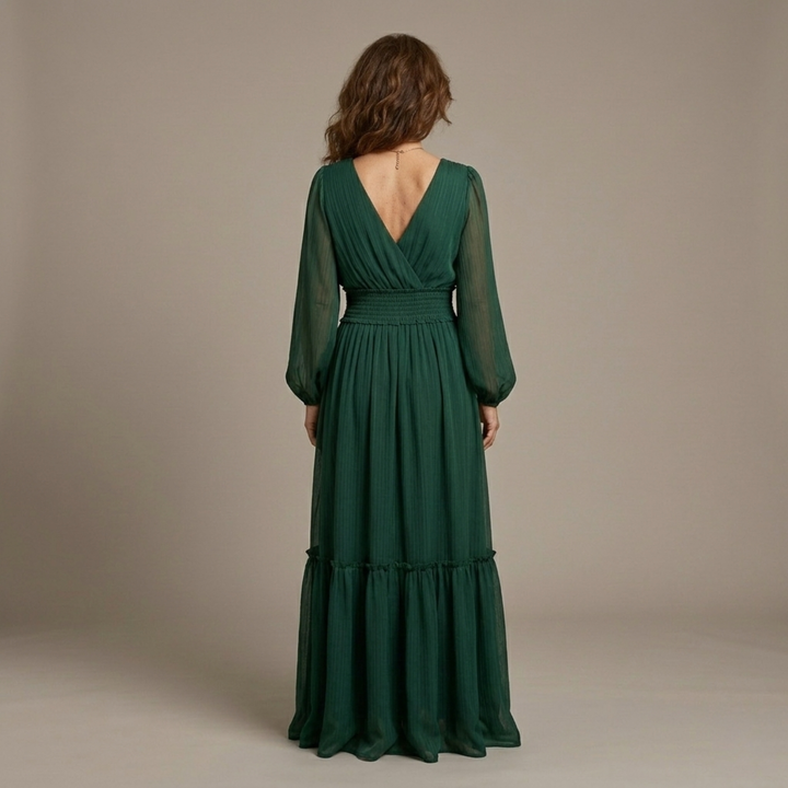María - Vestido de chiffon con escote en V - Van Moreau Utrecht
