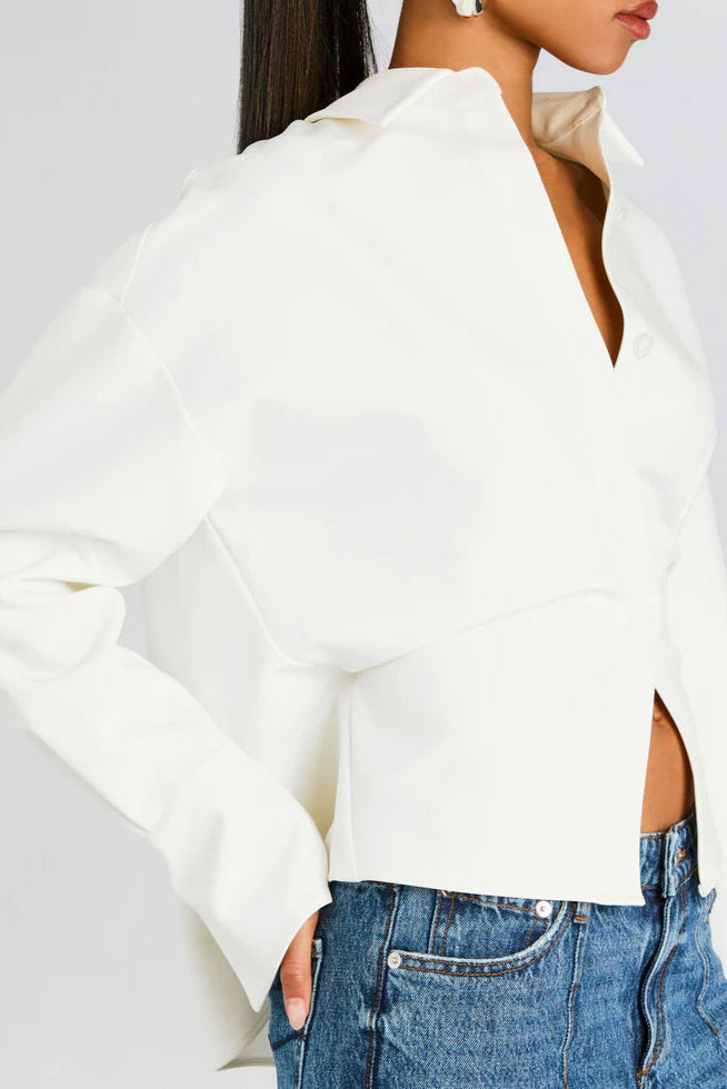 Grace Camisa de Botones Draped - Van Moreau Utrecht