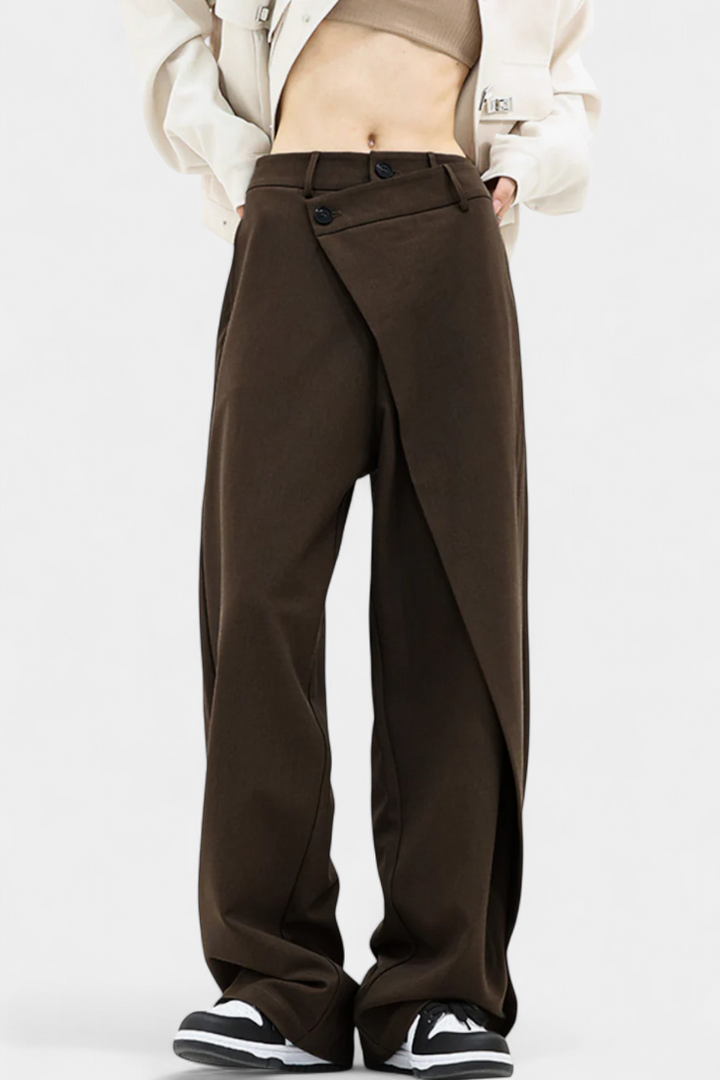 Paloma | Pantalones Rectos con Drapado Moderno - Van Moreau Utrecht