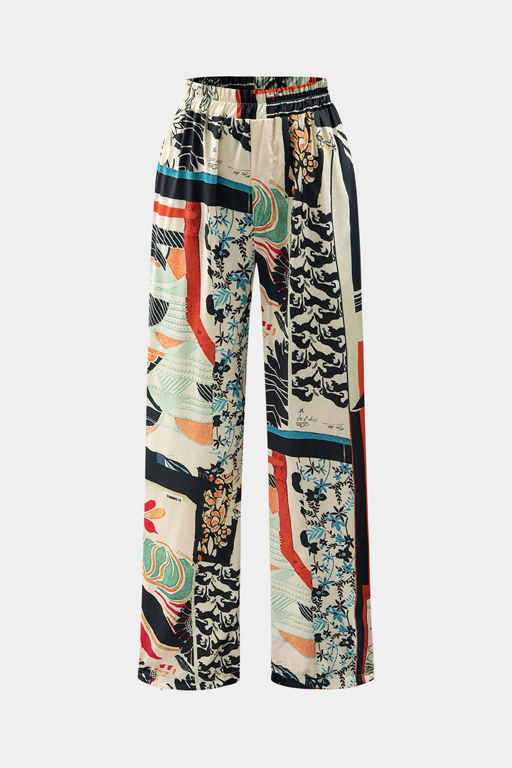 Arce | Pantalones Rectos de Cintura Alta con Estampado Floral - Van Moreau Utrecht