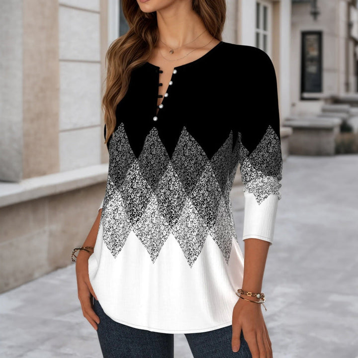 Ella | Blusa vintage con bloques de color - Van Moreau Utrecht