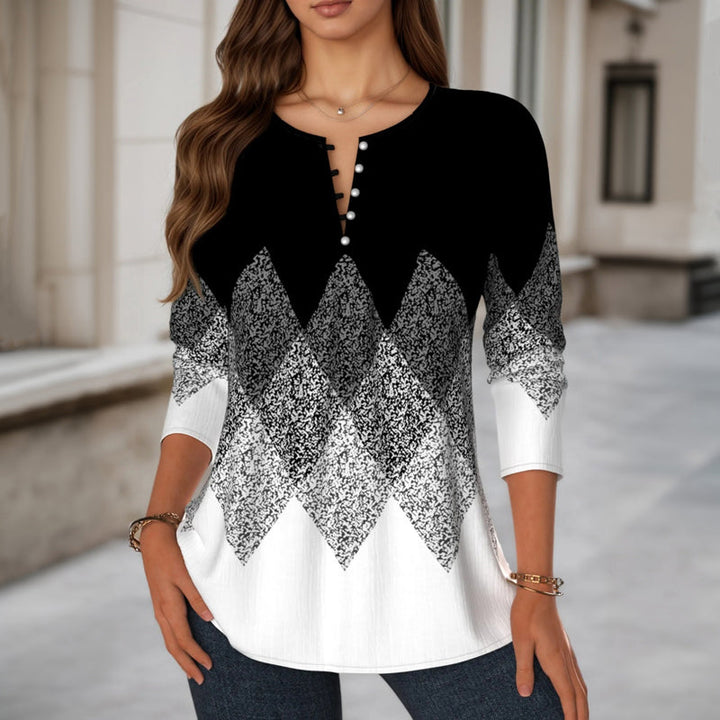 Ella | Blusa vintage con bloques de color - Van Moreau Utrecht