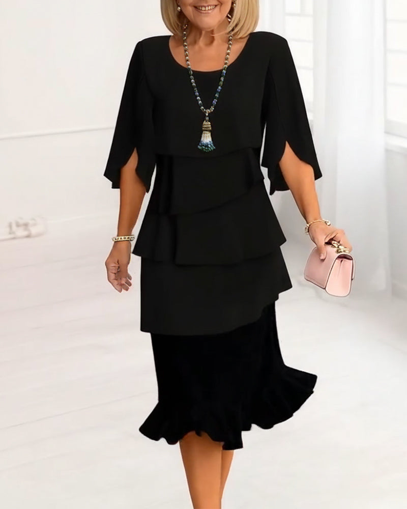 CARMEN – VESTIDO ELEGANTE CON CAPAS - Van Moreau Utrecht