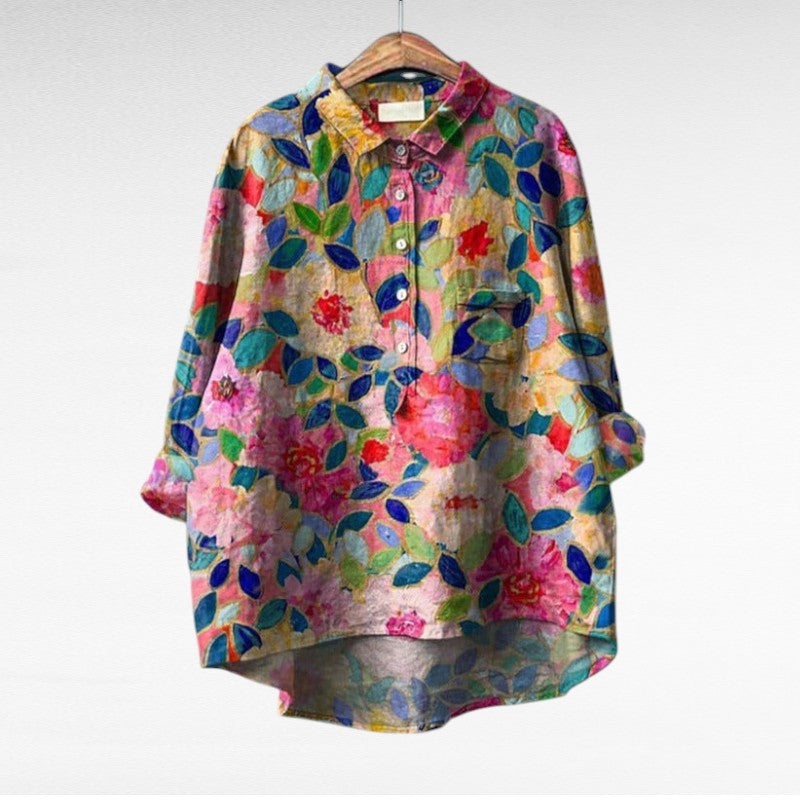 Claire | Elegante Blusa de Verano de Lino - Van Moreau Utrecht