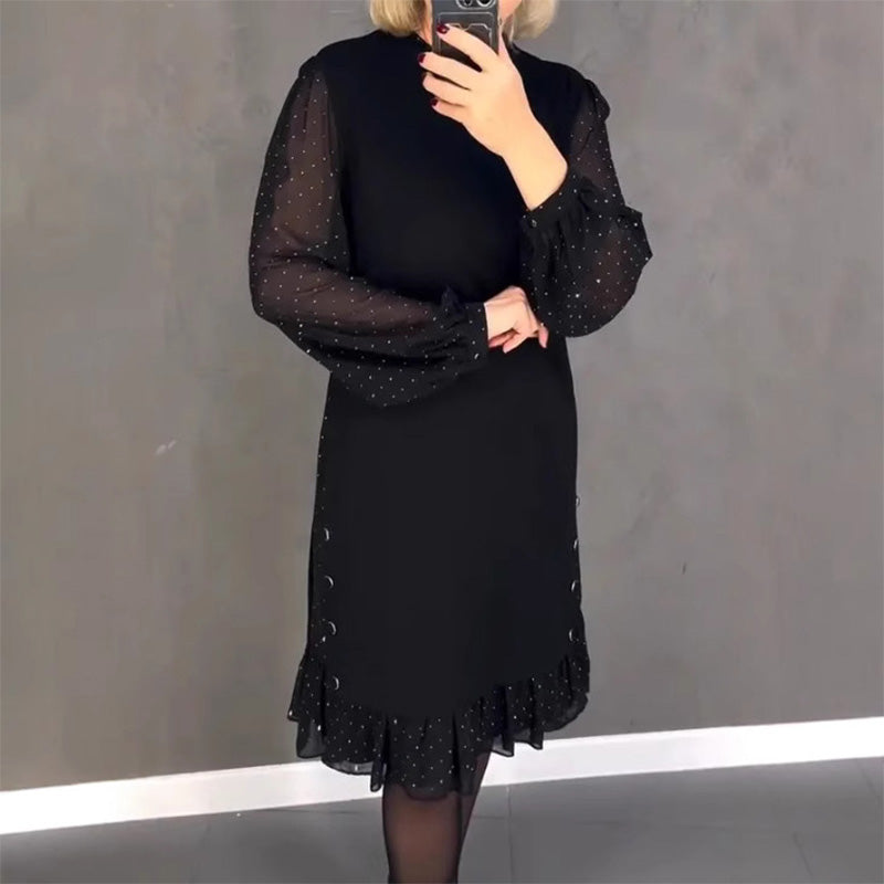 Estela | Vestido Elegante con Cristales y Escote Redondo - Van Moreau Utrecht