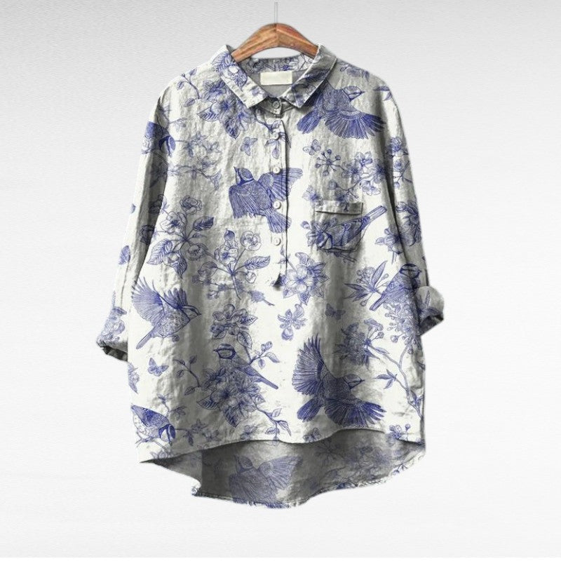 Claire | Elegante Blusa de Verano de Lino - Van Moreau Utrecht