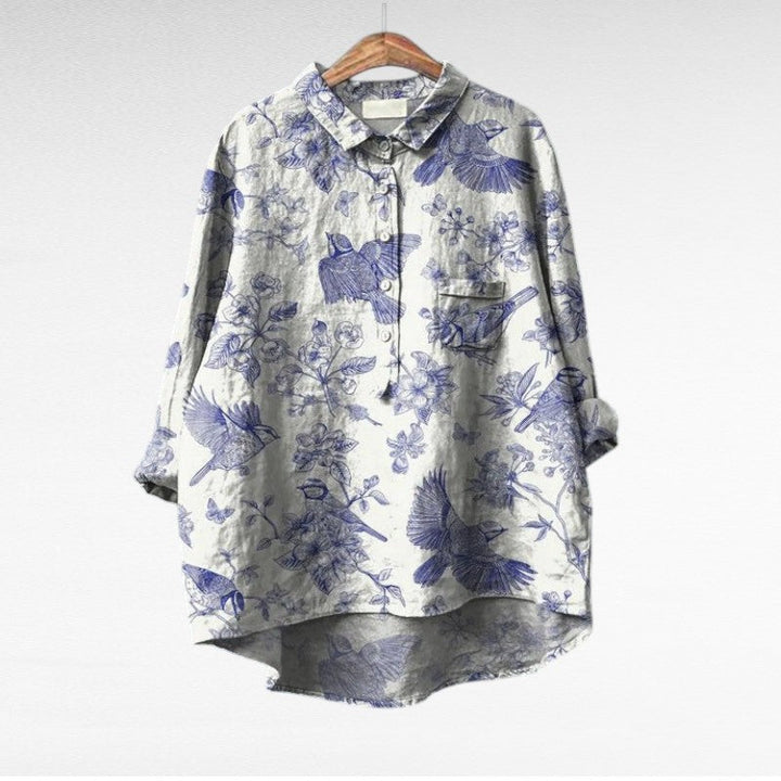 Claire | Elegante Blusa de Verano de Lino - Van Moreau Utrecht