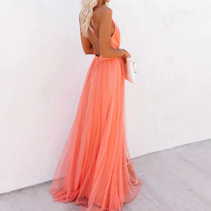 DELACROIX | Robe Maxi Lumière Corail - Van Moreau Utrecht