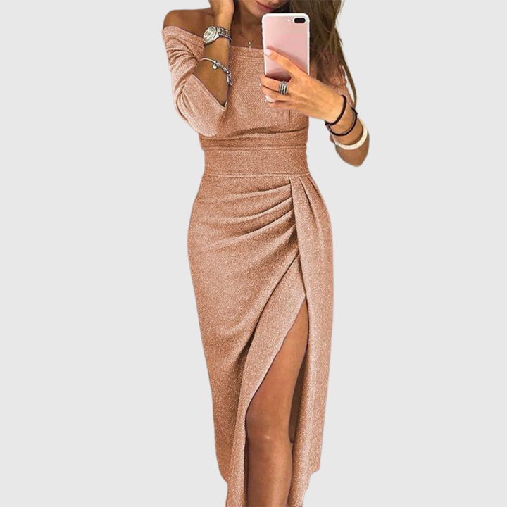 Marina | Elegante vestido maxi con cuello halter y corte fluido - Van Moreau Utrecht