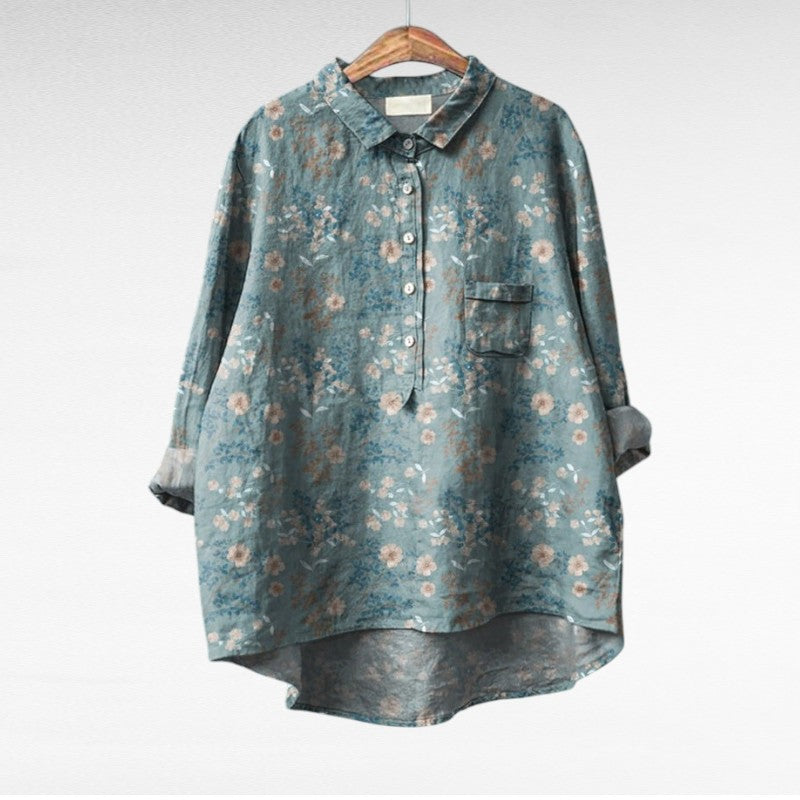 Claire | Elegante Blusa de Verano de Lino - Van Moreau Utrecht