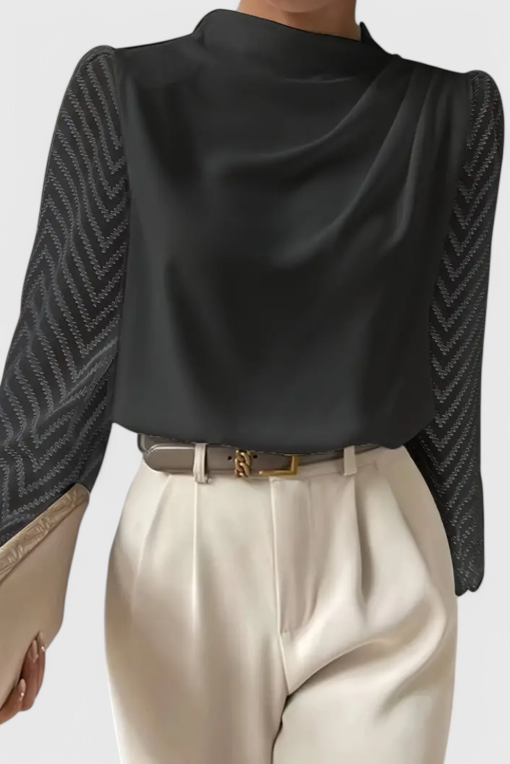 Zaraa Blusa Elegante de Manga Transparente - Van Moreau Utrecht