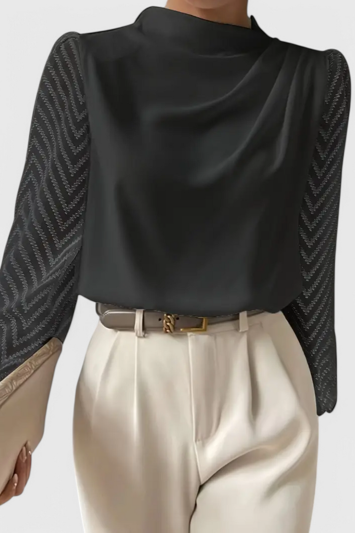 Zaraa Blusa Elegante de Manga Transparente - Van Moreau Utrecht