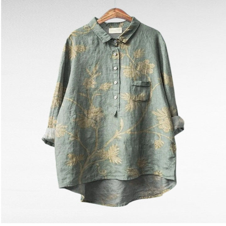 Claire | Elegante Blusa de Verano de Lino - Van Moreau Utrecht