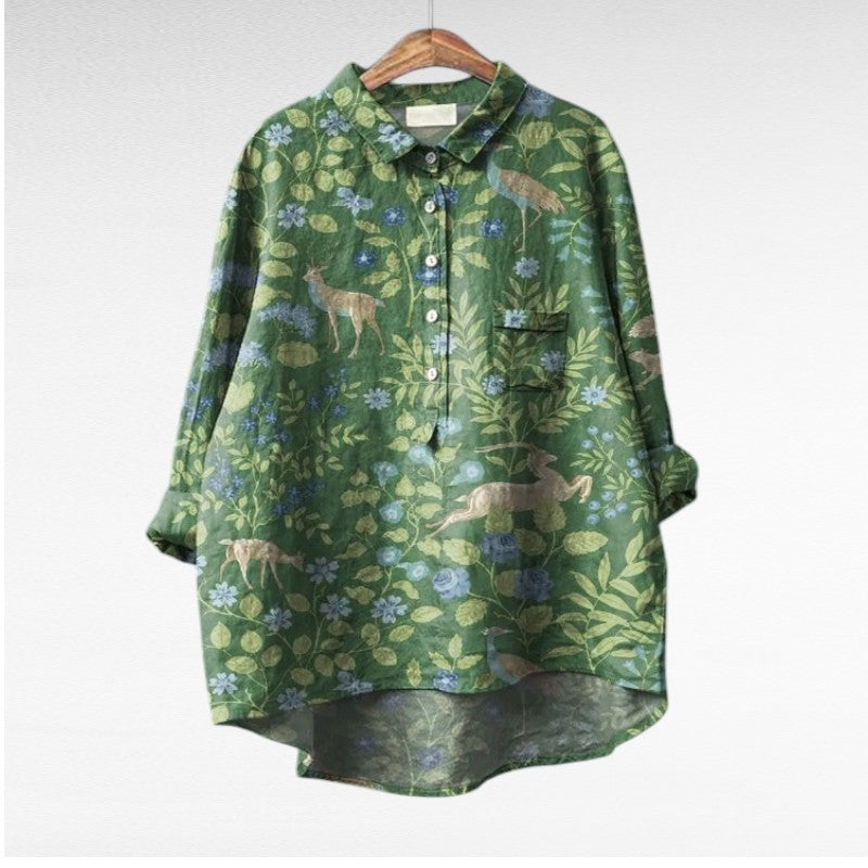 Claire | Elegante Blusa de Verano de Lino - Van Moreau Utrecht
