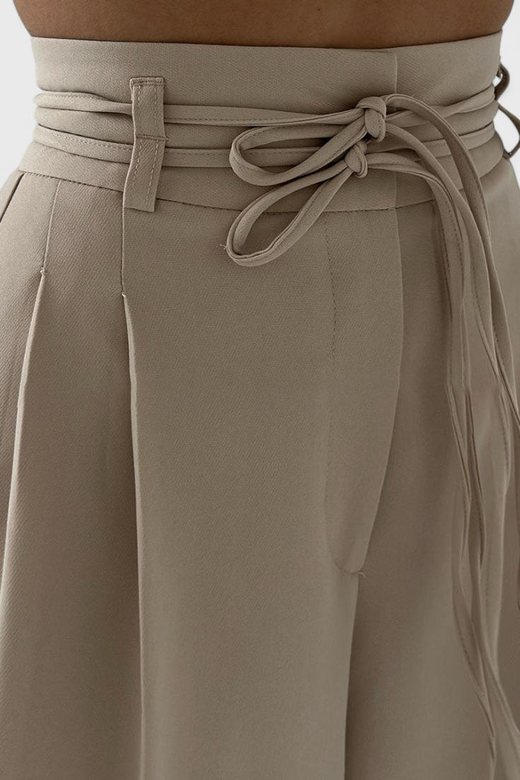 Sophie | Pantalones de pierna ancha con cordones - Van Moreau Utrecht