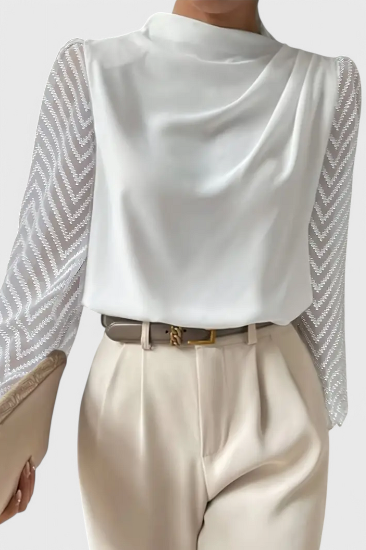 Zaraa Blusa Elegante de Manga Transparente - Van Moreau Utrecht