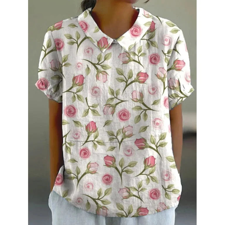 Lucía | Blusa retro floral - Van Moreau Utrecht