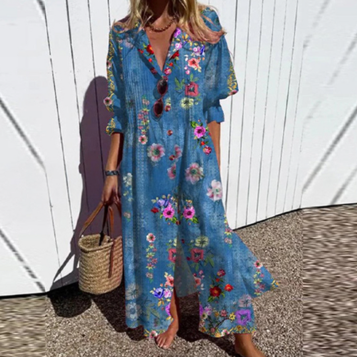 Lila | Bloom Boldly Maxi Dress - Van Moreau Utrecht
