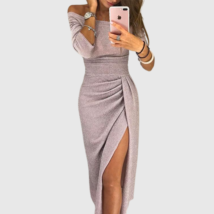 Marina | Elegante vestido maxi con cuello halter y corte fluido - Van Moreau Utrecht