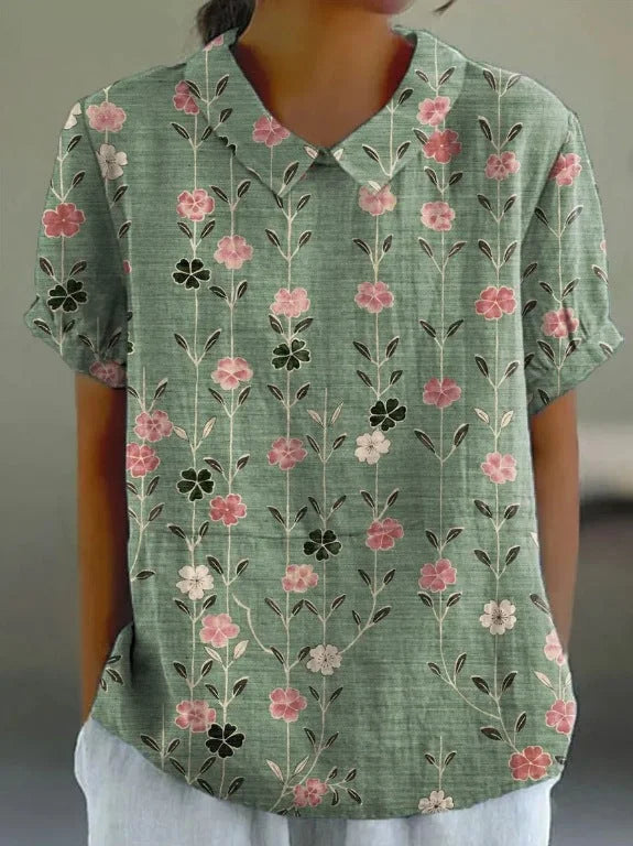 Lucía | Blusa retro floral - Van Moreau Utrecht