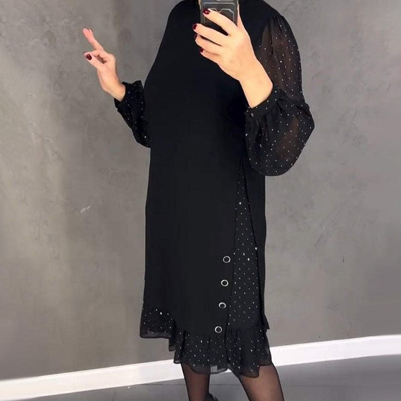 Estela | Vestido Elegante con Cristales y Escote Redondo - Van Moreau Utrecht