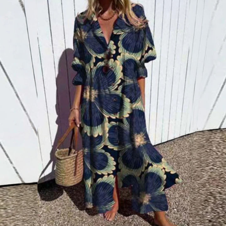 Lila | Bloom Boldly Maxi Dress - Van Moreau Utrecht