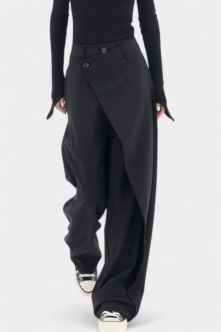 Paloma | Pantalones Rectos con Drapado Moderno - Van Moreau Utrecht