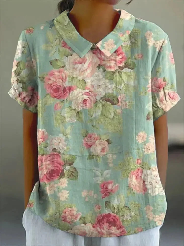 Lucía | Blusa retro floral - Van Moreau Utrecht