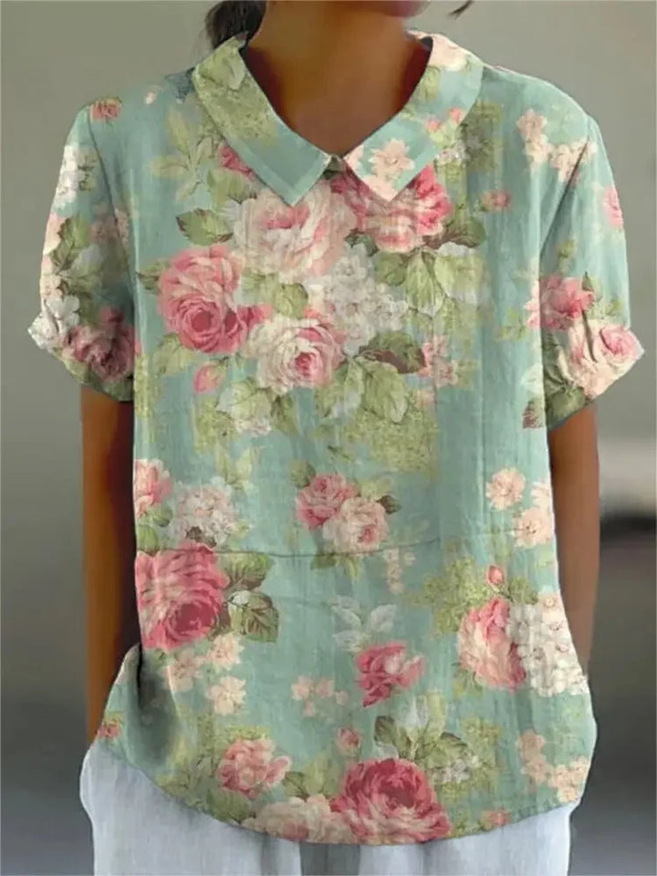 Lucía | Blusa retro floral - Van Moreau Utrecht