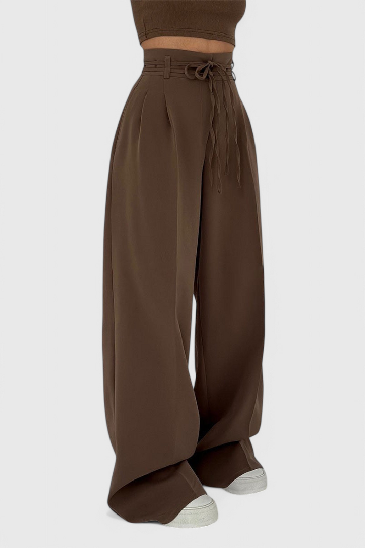 Sophie | Pantalones de pierna ancha con cordones - Van Moreau Utrecht