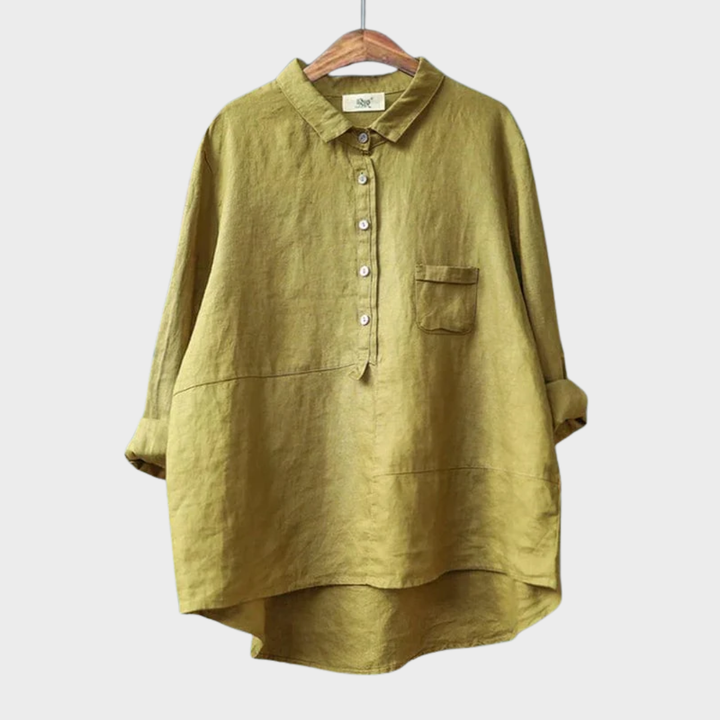 Elvie | Blusa Linne Elegante para el Verano - Van Moreau Utrecht