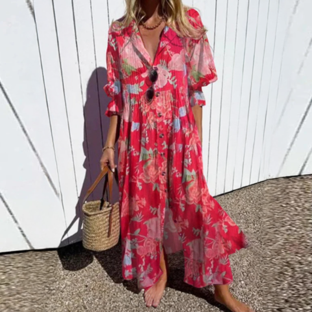 Lila | Bloom Boldly Maxi Dress - Van Moreau Utrecht