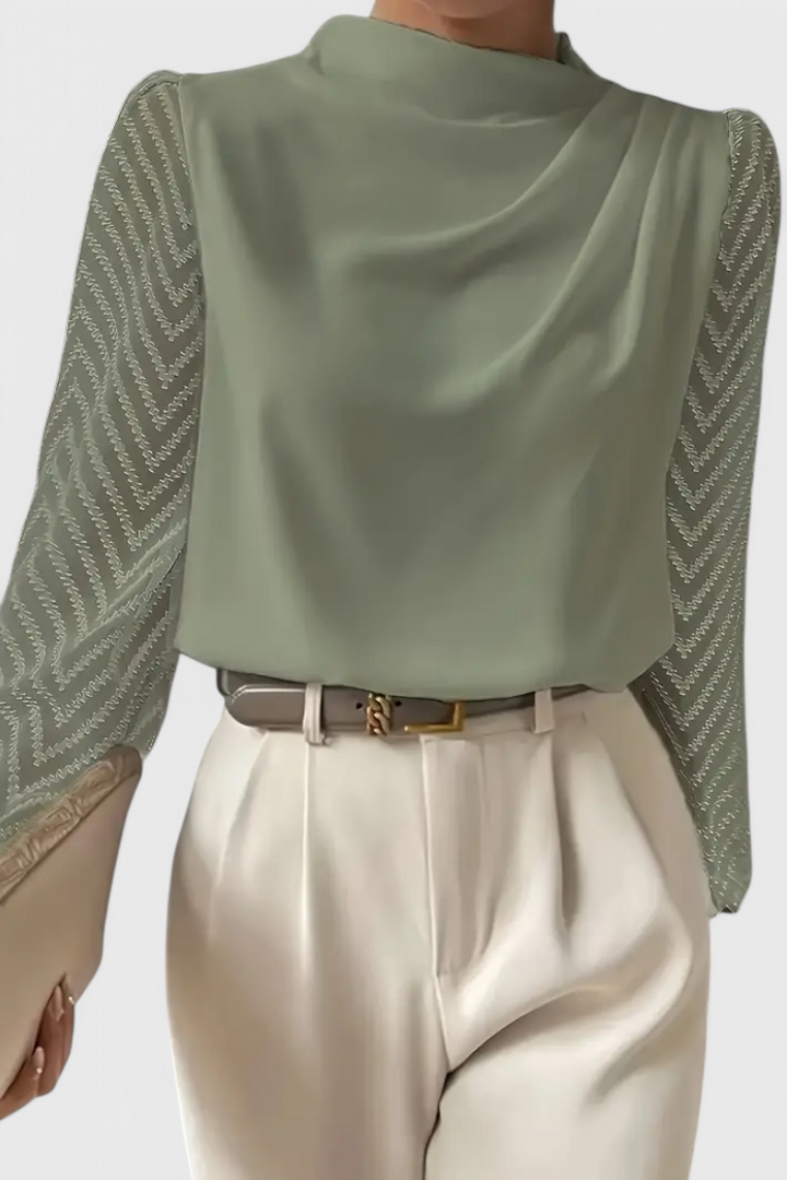 Zaraa Blusa Elegante de Manga Transparente - Van Moreau Utrecht
