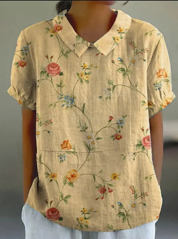 Lucía | Blusa retro floral - Van Moreau Utrecht