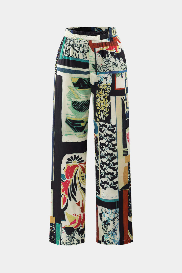 Arce | Pantalones Rectos de Cintura Alta con Estampado Floral - Van Moreau Utrecht