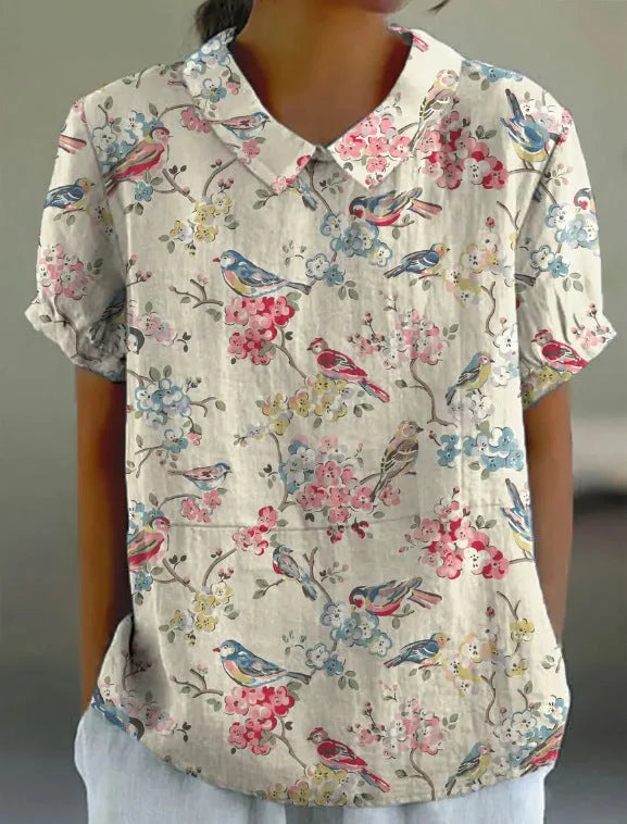Lucía | Blusa retro floral - Van Moreau Utrecht